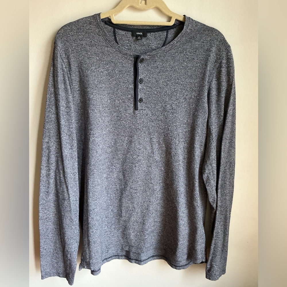 Vince Charcoal Long Sleeve Henley